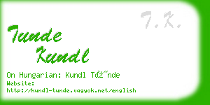 tunde kundl business card